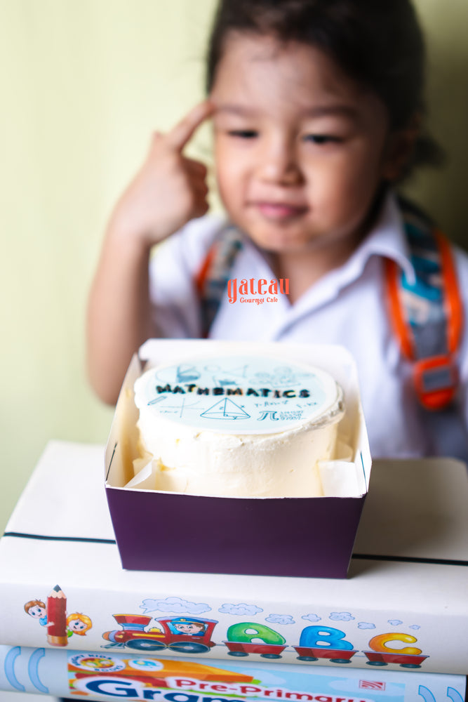 Mathematics theme cake from Gateau Gourmet Cafe with educational design for kids' celebrations