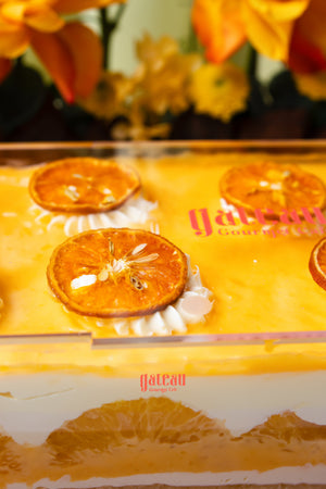 Gateau Gourmet Cafe orange citrus celebration cake with dried orange slices and creamy layers