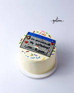 Personalized birthday cake online with colorful sprinkles and a playful birthday theme design