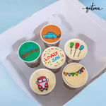 Personalized to-go cupcakes in a box decorated for birthdays and celebrations