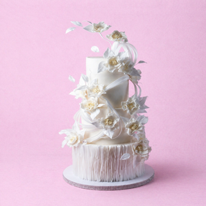 Wafer Paper Ruffles Wedding Cake | Gateau Gourmet