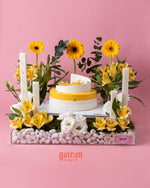 Mango Mousse Cake Arrangement