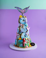 Gateau Gourmet Cafe mermaid themed gourmet cookies delivery tower with colorful sea decorations