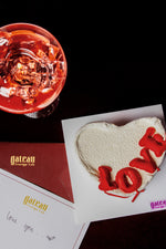Heart Love Mini Cake With Candle decorated for romantic celebrations at Gateau Gourmet Cafe