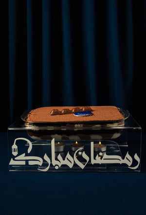 Gateau Gourmet Cafe Kinder Lava Cake in an elegant display box with decorative elements