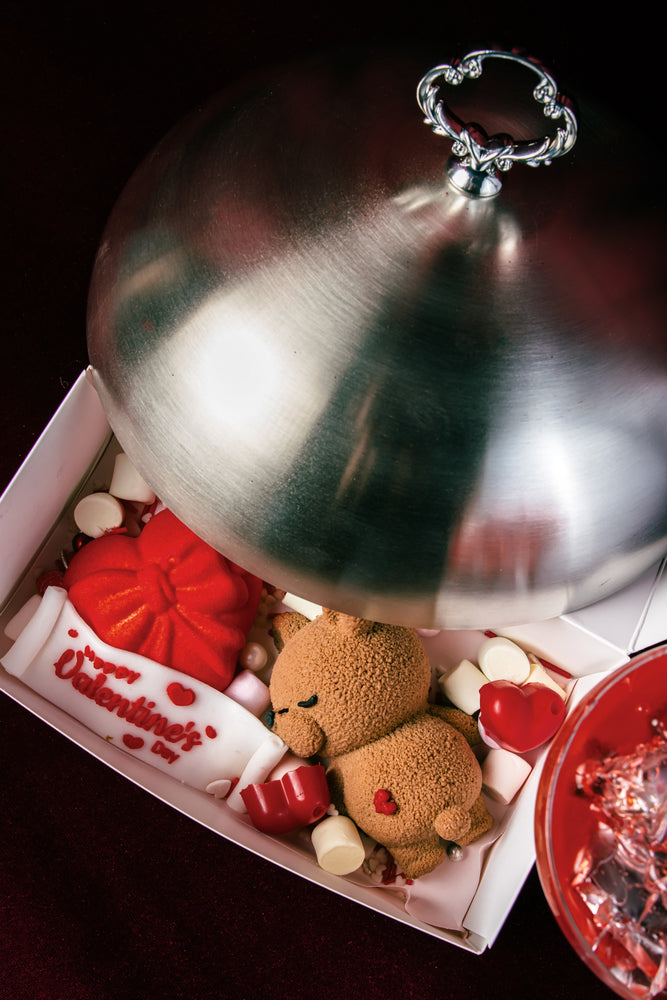 Lazy Bear Heart With Candle dessert from Gateau Gourmet Cafe, perfect for celebrations and special occasions