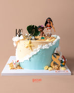 Decorative minecraft-lovers-cake with vibrant tropical theme and playful figurines for celebrations