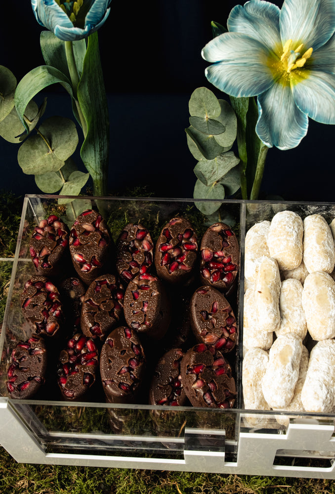 Elegant Ramadan sweet gift boxes featuring assorted chocolates and traditional sweets from Gateau Gourmet Cafe